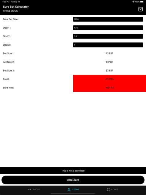 Surebet calculator 4 way .